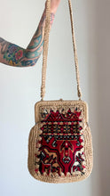 Load image into Gallery viewer, Vintage Macrame Carpet Handbag
