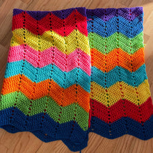 Load image into Gallery viewer, 🌈 Rainbow Ripple crochet blanket
