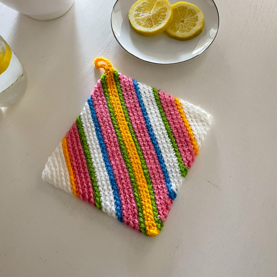 1980 Rainbow 🌈 crochet trivet